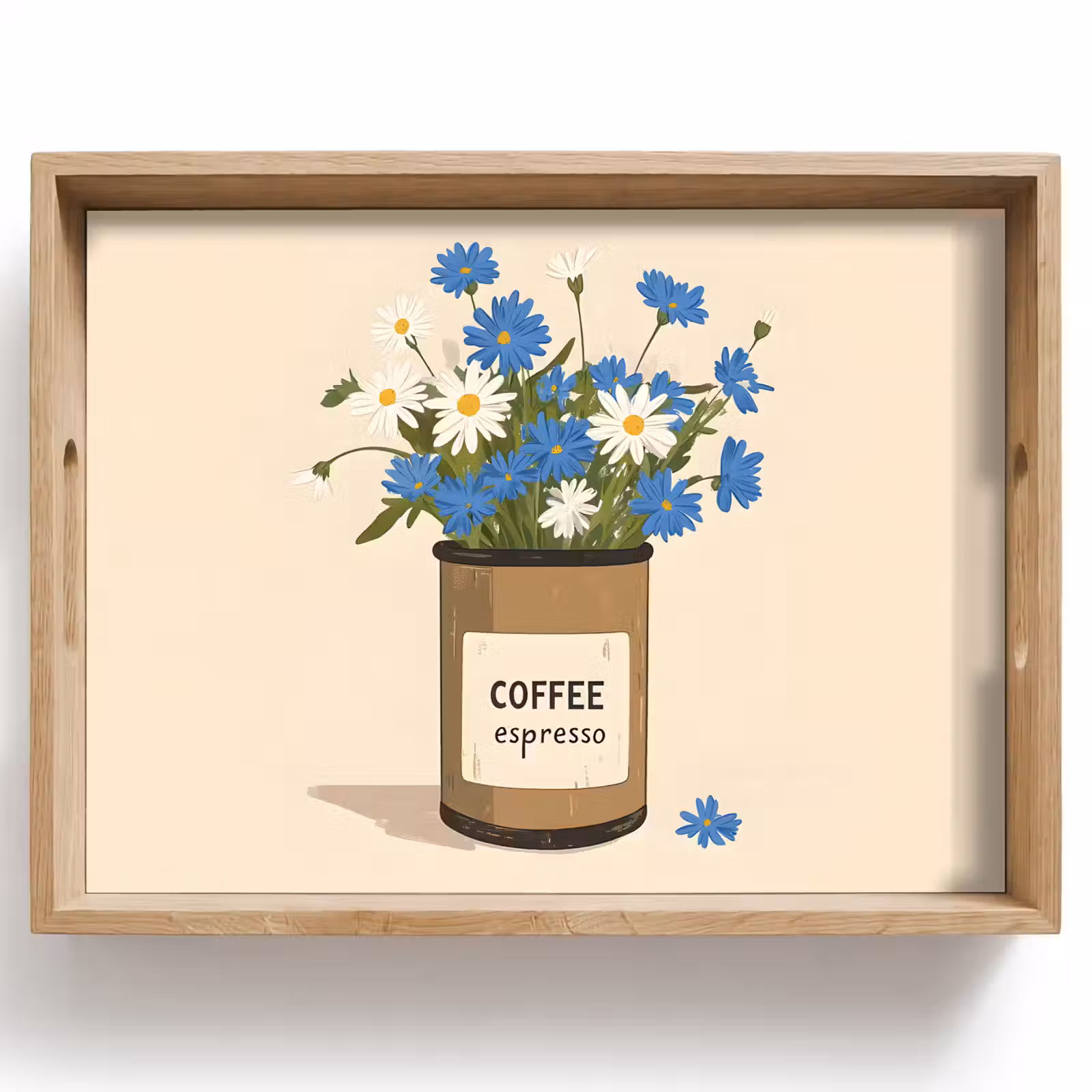 Tablett - Kaffee - Dose - Minimalistisch - Blumen — 1