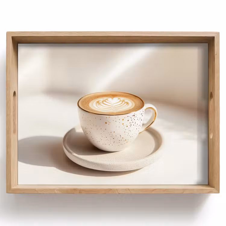 Tablett - Cappuccino - Schaumstoff - Schale - Beige — 1