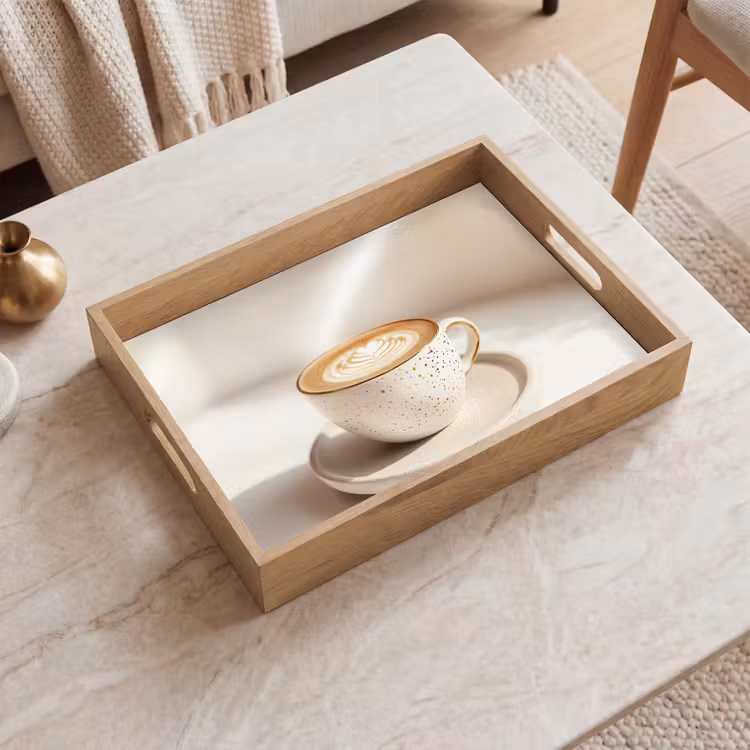 Tablett - Cappuccino - Schaumstoff - Schale - Beige — 2