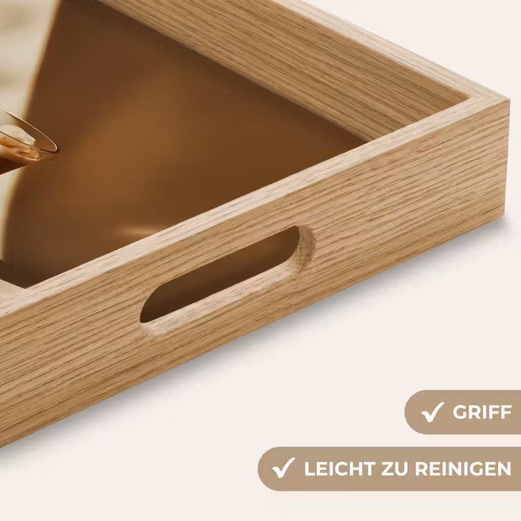 Tablett - Glas - Eiskaffee - Schatten - Braun — 8