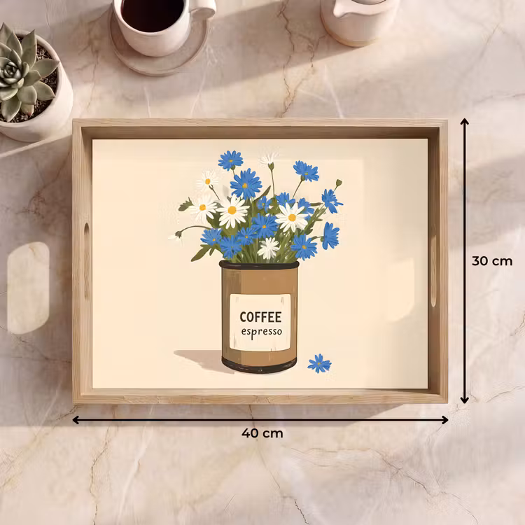 Tablett - Kaffee - Dose - Minimalistisch - Blumen — 7