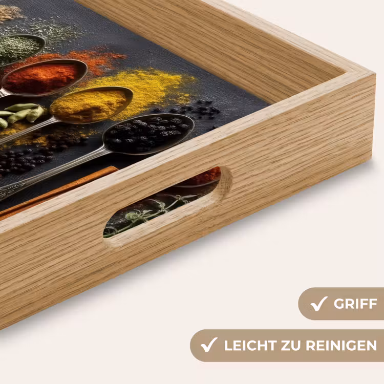 Tablett - Löffel - Gewürze - Zimt - Chili — 8