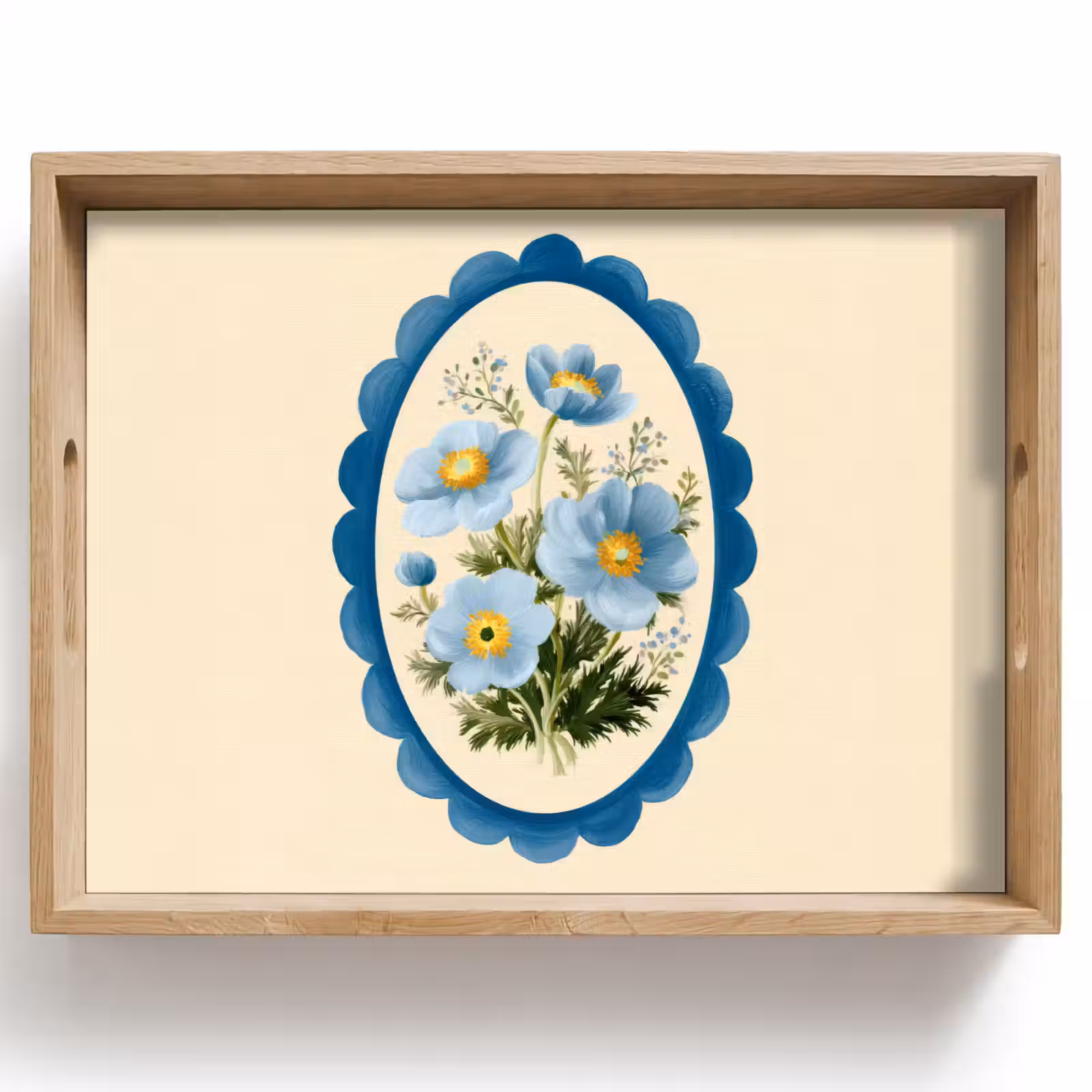 Tablett - Liste - Blumen - Hellblau - Illustration — 1