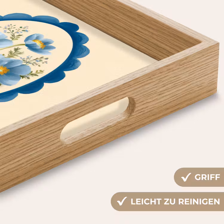 Tablett - Liste - Blumen - Hellblau - Illustration — 8