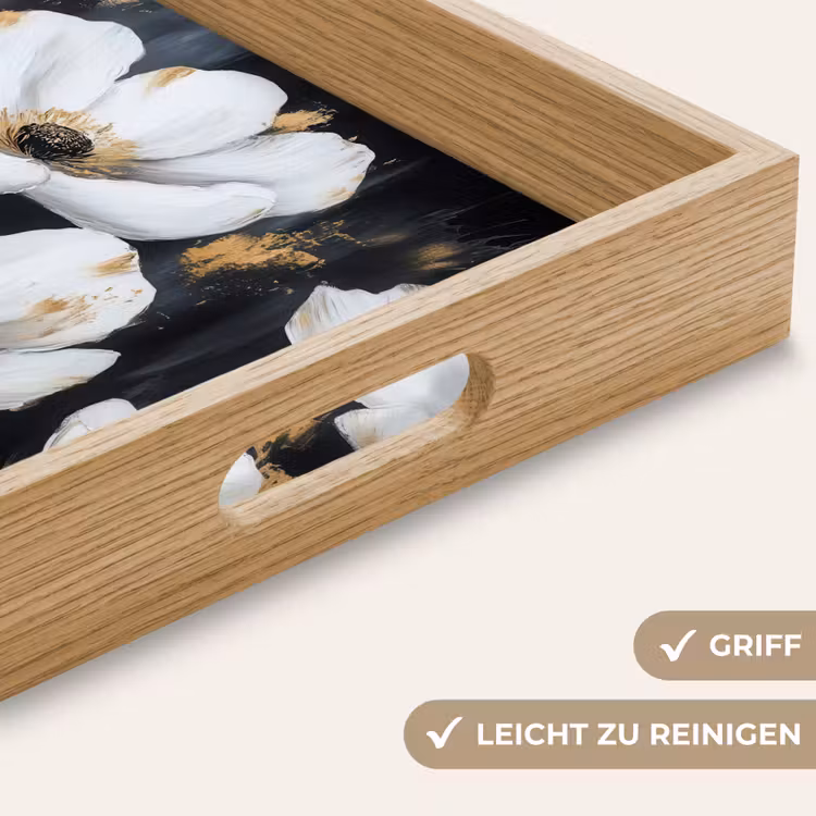 Tablett - Blumen - Weiß - Abstrakt — 8