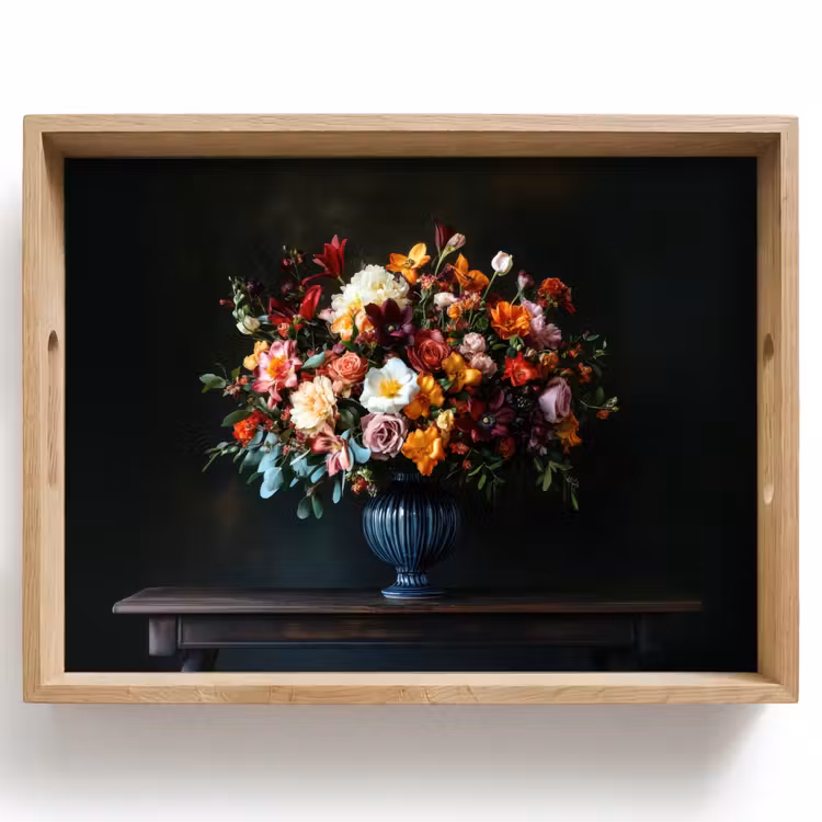 Tablett - Groß - Blumen - Vase - Blumenstrauß — 1