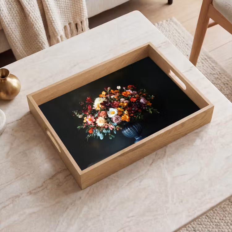 Tablett - Groß - Blumen - Vase - Blumenstrauß — 2