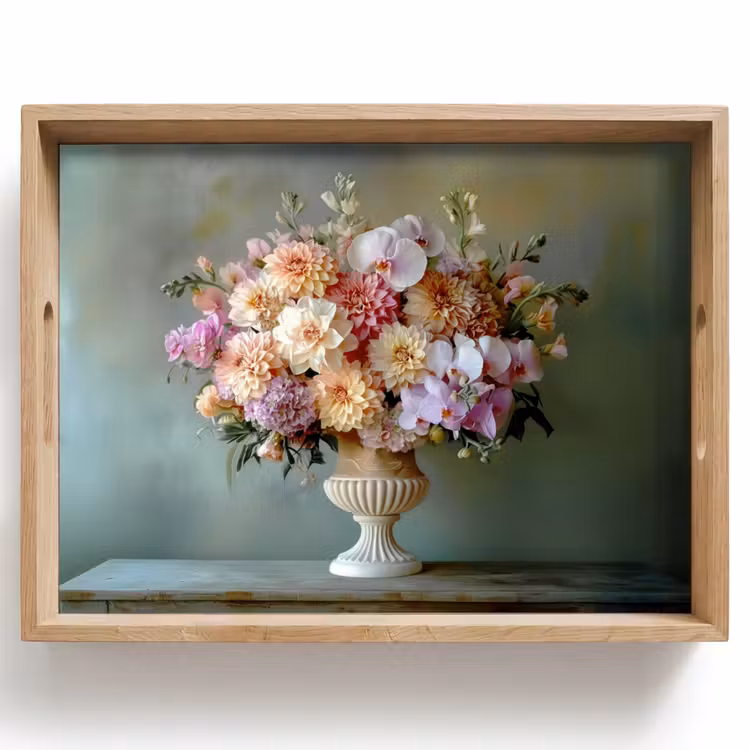Tablett - Orchidee - Strauß - Vase - Blumen — 1