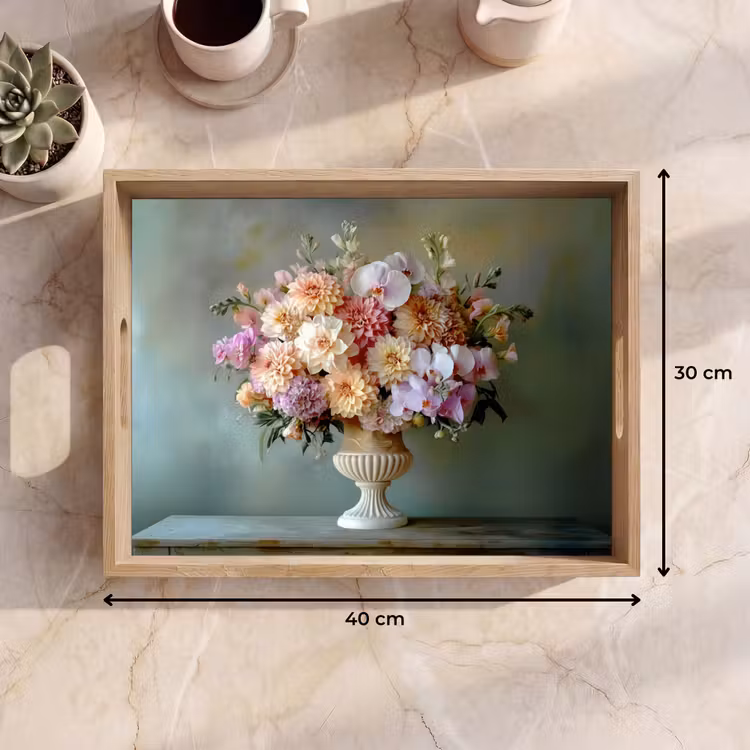 Tablett - Orchidee - Strauß - Vase - Blumen — 7