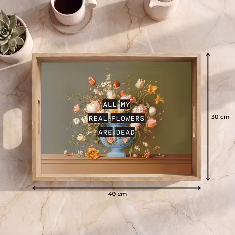 Tablett - Blume - Zitat - Vintage - Kunst — 7