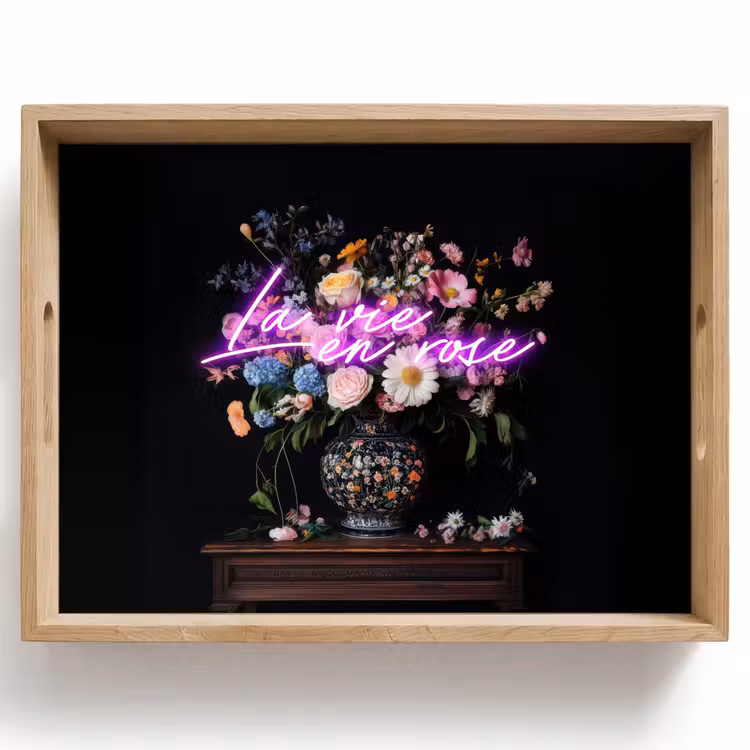 Tablett - Neon - Vase - Blumen — 1
