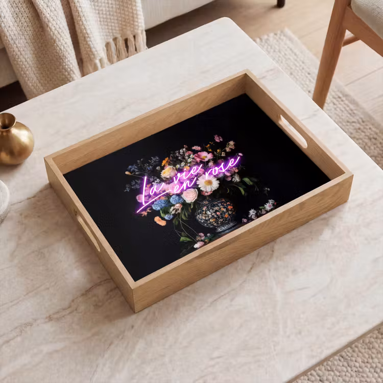 Tablett - Neon - Vase - Blumen — 2