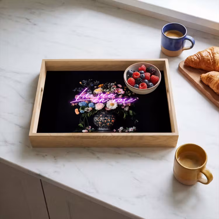 Tablett - Neon - Vase - Blumen — 3