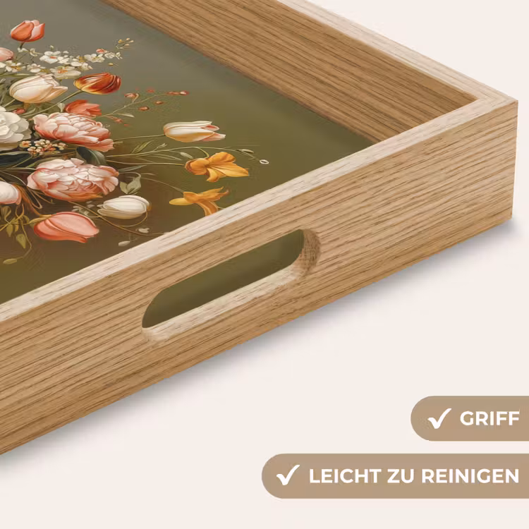 Tablett - Neutral - Blumen - Blumenstrauß - Vase — 8