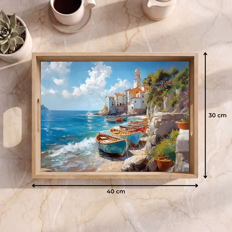 Tablett - Boote - Felsen - Meer - Sonne — 7