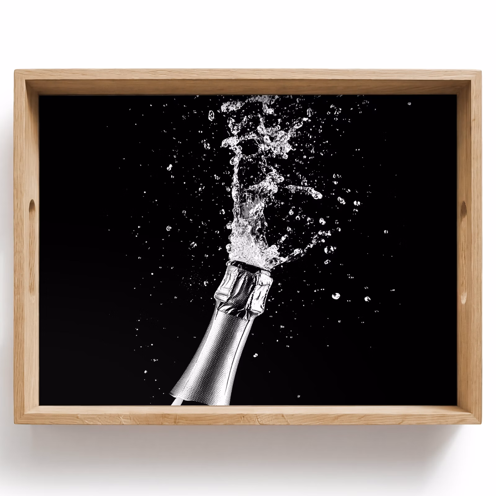 Tablett - Champagner - Schwarz - Spritzer - Popping — 1