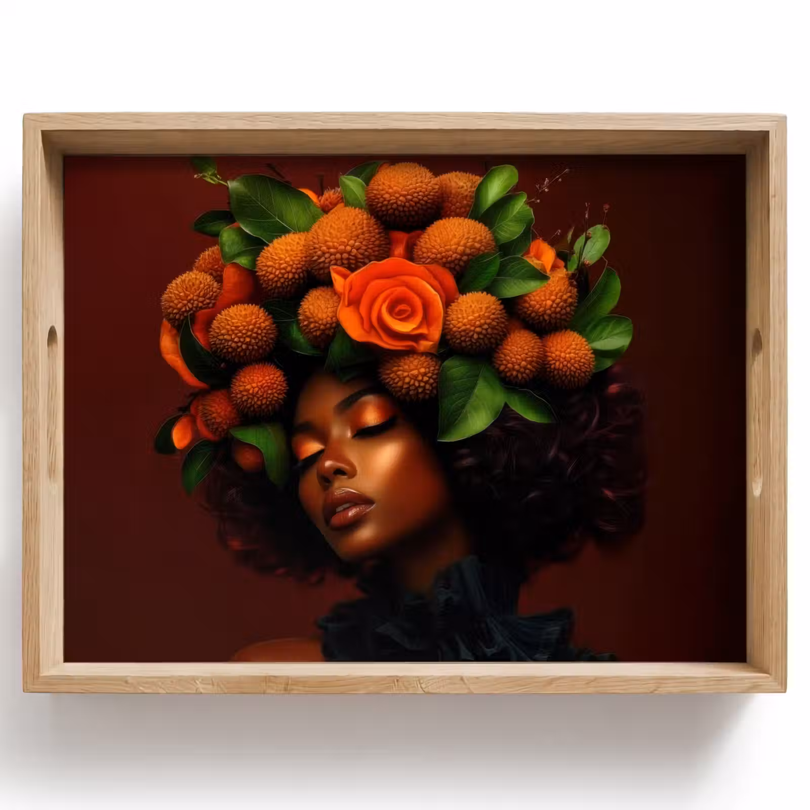 Tablett - Frau - Lychee - exotisch — 1