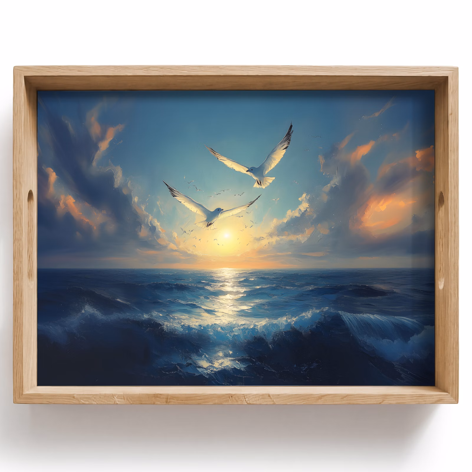 Tablett - Möwen - Meer - Wolken -Blau — 1