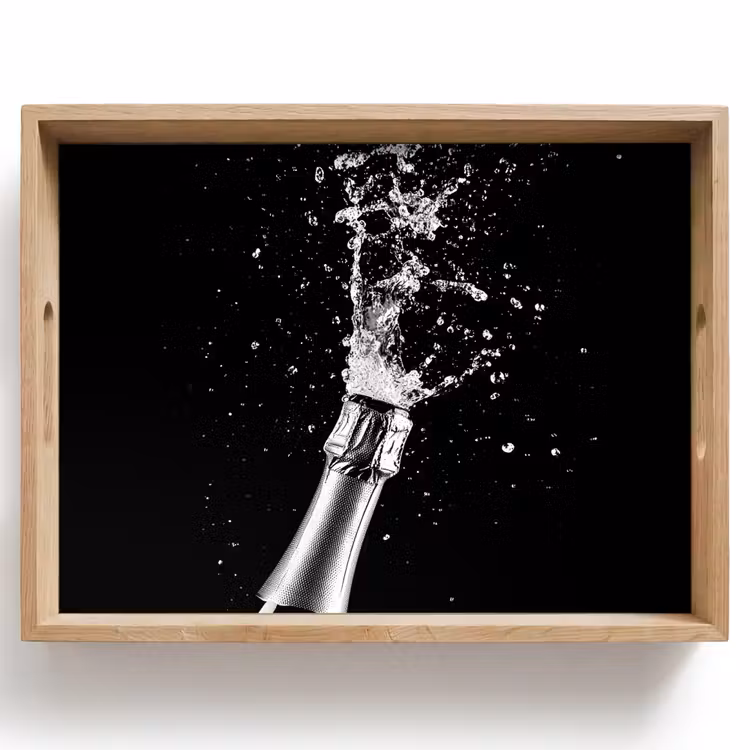 Tablett - Champagner - Schwarz - Spritzer - Popping — 1