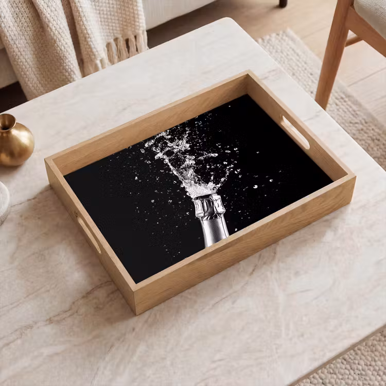 Tablett - Champagner - Schwarz - Spritzer - Popping — 2
