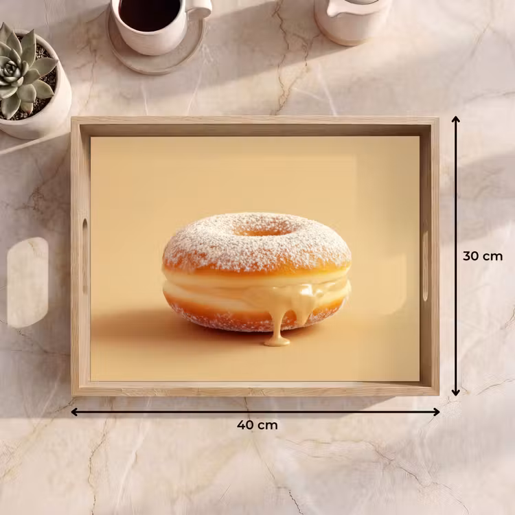 Tablett - Donut - Cremig - Puderzucker - Beige — 7