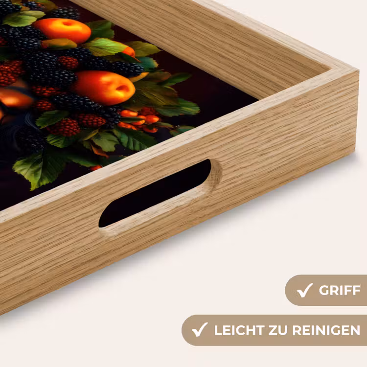 Tablett - Frau - Schwarz - Beeren - Äpfel — 8