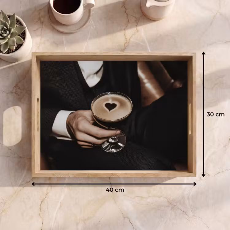 Tablett - Herz - Cocktail - Espresso Martini - Hand — 7
