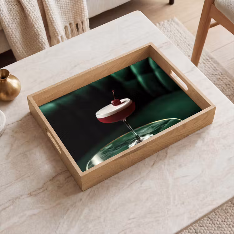 Tablett - Kirsche - Cocktail - Rot - Marmor — 2