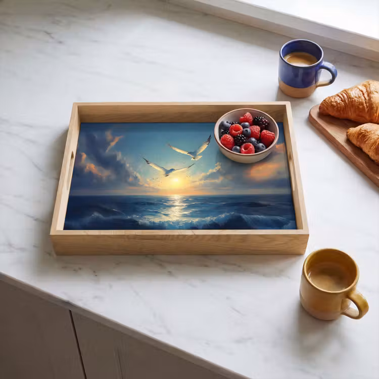 Tablett - Möwen - Meer - Wolken -Blau — 3