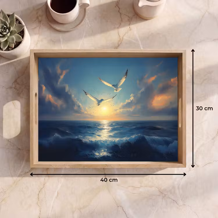 Tablett - Möwen - Meer - Wolken -Blau — 7