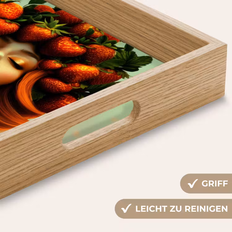 Tablett - Frau - Erdbeeren - Krone — 8