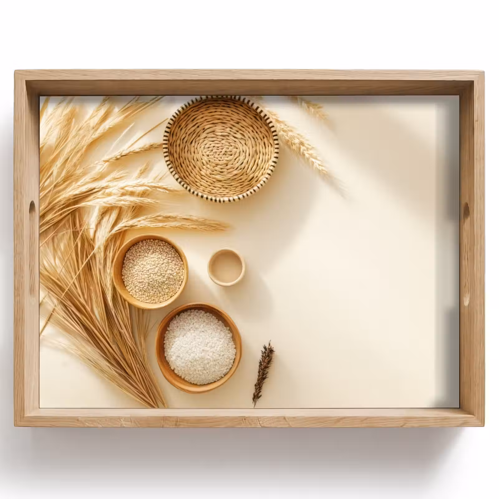 Tablett - Müsli - Holz - Schale - Beige — 1