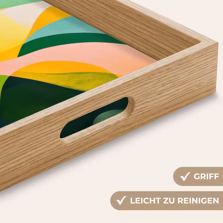 Tablett - Abstrakt - Gelb - Rosa - Grün — 8