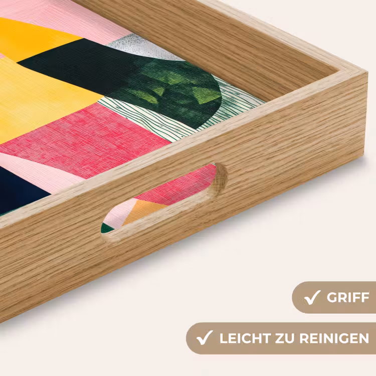 Tablett - Abstrakt - Rosa - Formen - Gelb — 8