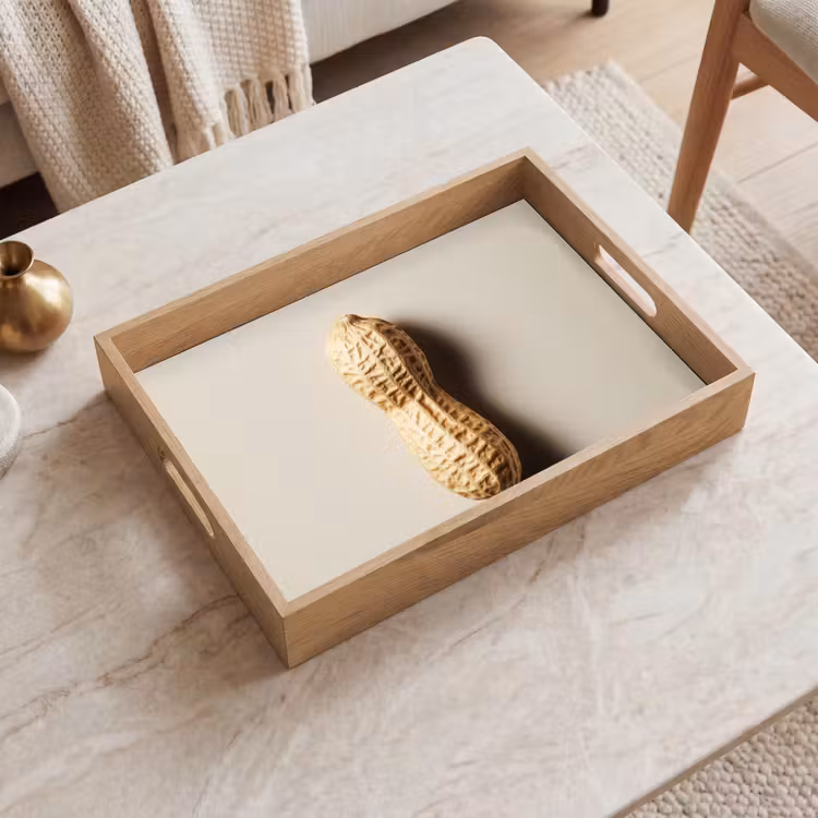 Tablett - Erdnuss - Roh - Beige — 2