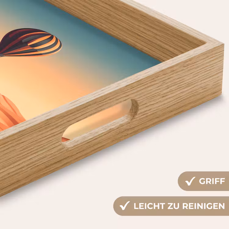 Tablett - Heißluftballon - Wüste - Sonnenuntergang - Blau — 8