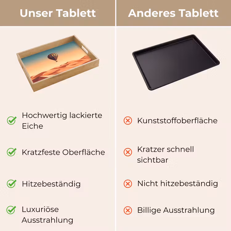 Tablett - Heißluftballon - Wüste - Sonnenuntergang - Blau — 9
