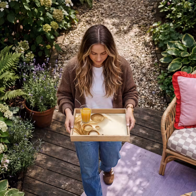 Tablett - Müsli - Holz - Schale - Beige — 6