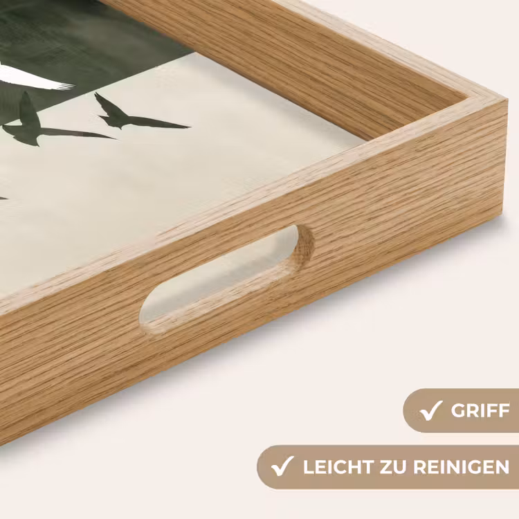 Tablett - Japandi - Vogel - Grün — 8