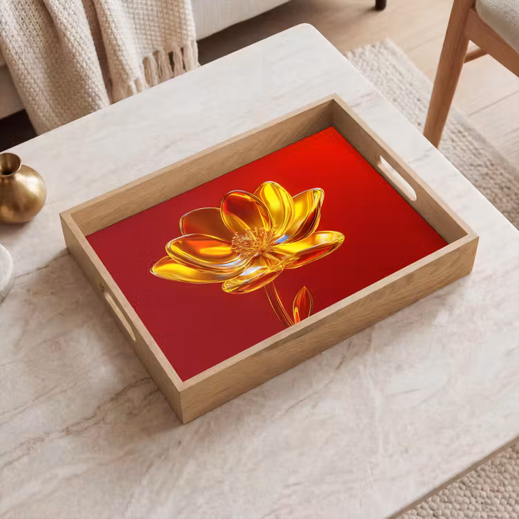 Tablett - Blume - Gold - Gläser — 2