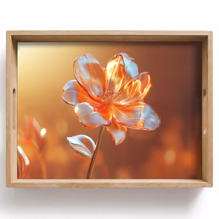Tablett - Gläser - Blume - Sonnenlicht — 1
