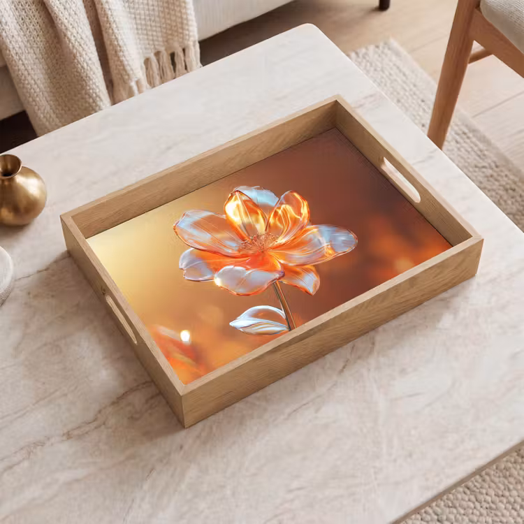 Tablett - Gläser - Blume - Sonnenlicht — 2