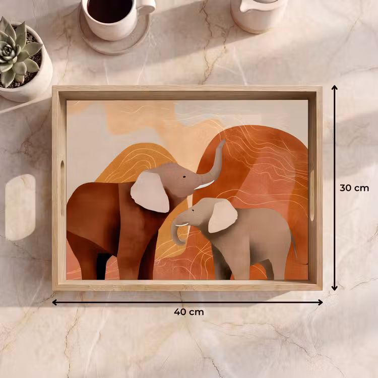 Tablett - Elefanten - Orange - Abstrakt — 7