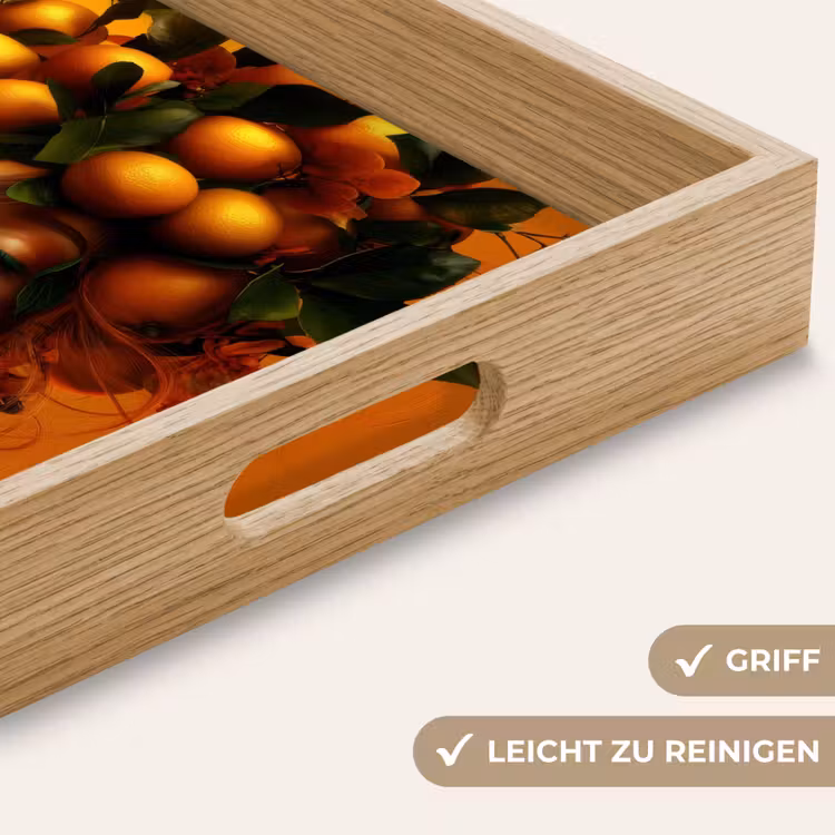 Tablett - Frau - Zitronen - Blüte - Gelb — 8