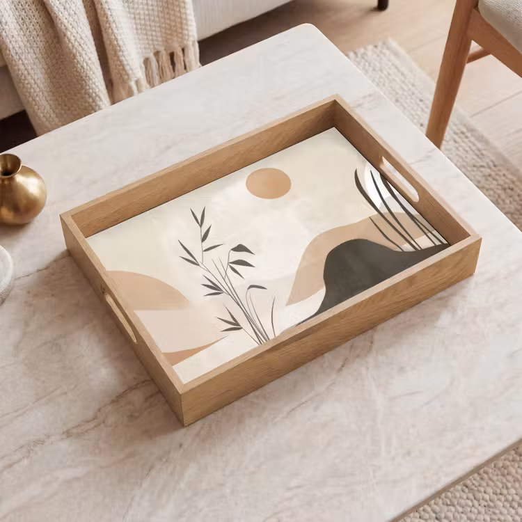 Tablett - Japandi - Landschaft - Beige — 2