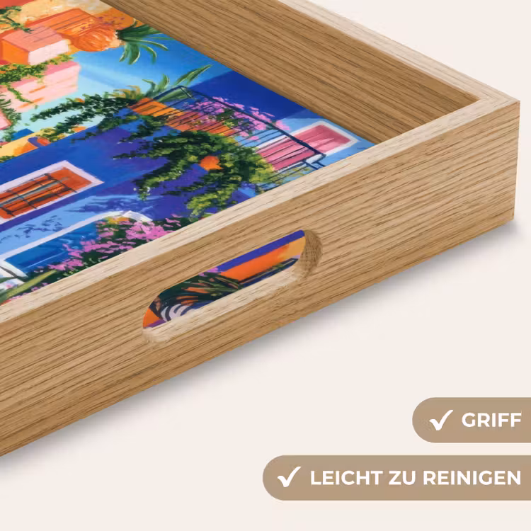 Tablett - Gelb - Blau - Orange - Haus — 8