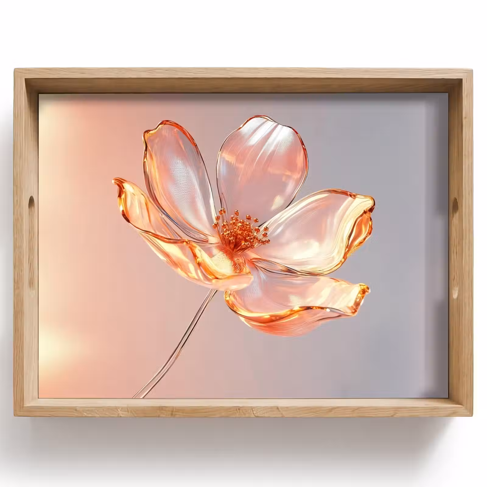 Tablett - Gläser - Blume - Rosa — 1