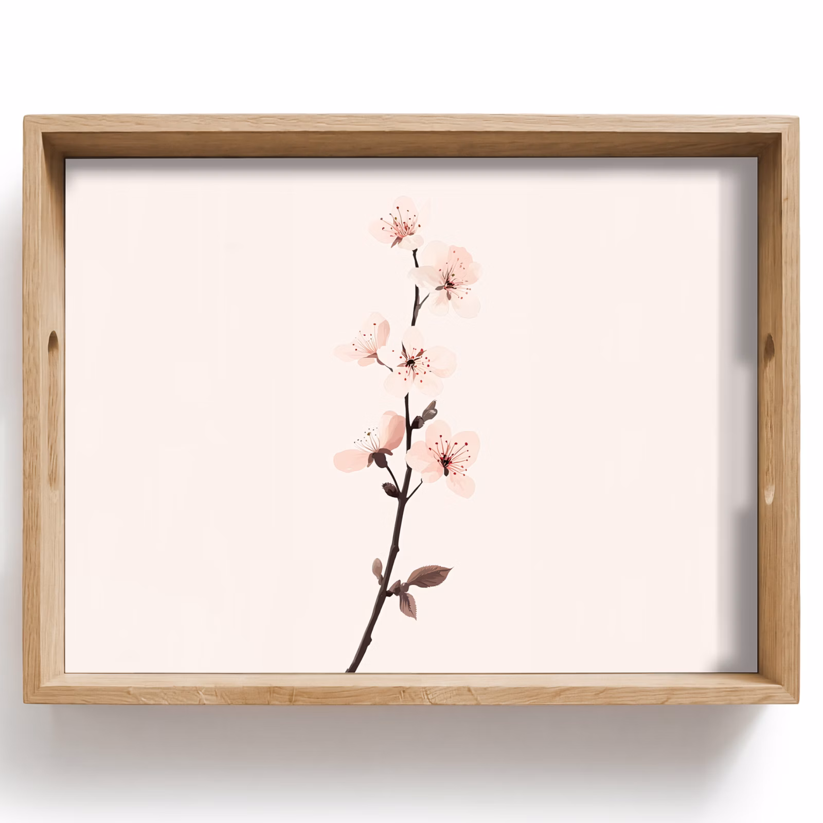 Tablett - Minimalistisch - Blüte - Zweig - Rosa — 1