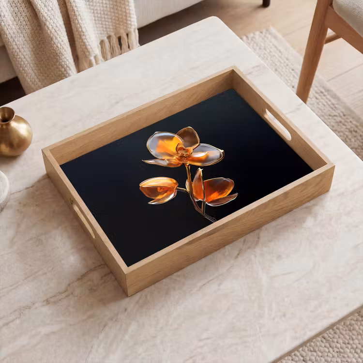 Tablett - Blume - Orchidee - Orange — 2