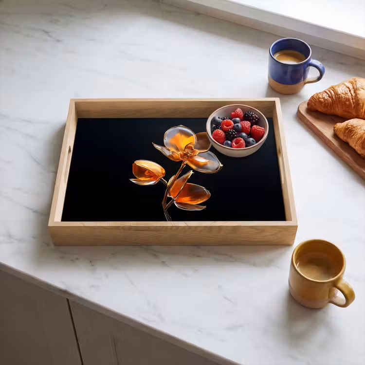Tablett - Blume - Orchidee - Orange — 3